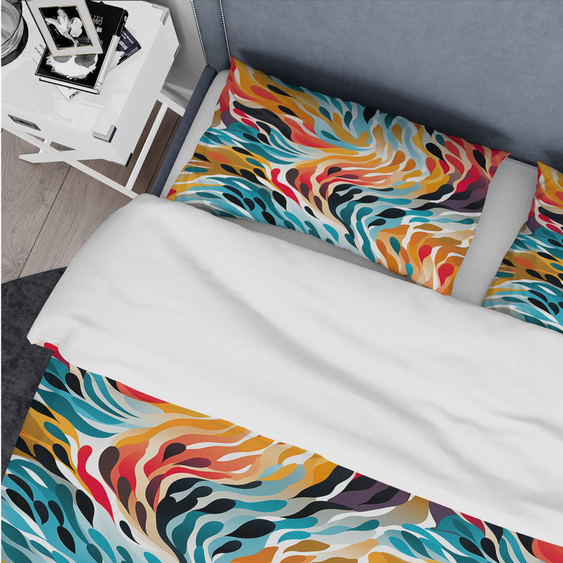 Ensemble de housse de couette Rainbow Cheetah Waves, Housse de couette pour grand lit et 2 taies décor