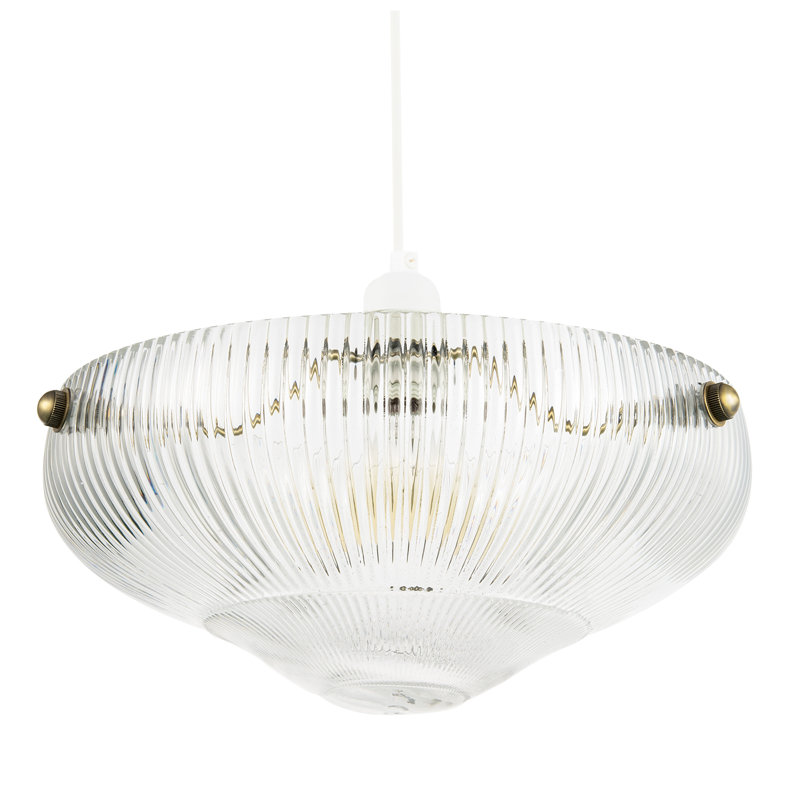 15cm H Glass Round Lamp Shade ( Slip-On ) in Clear