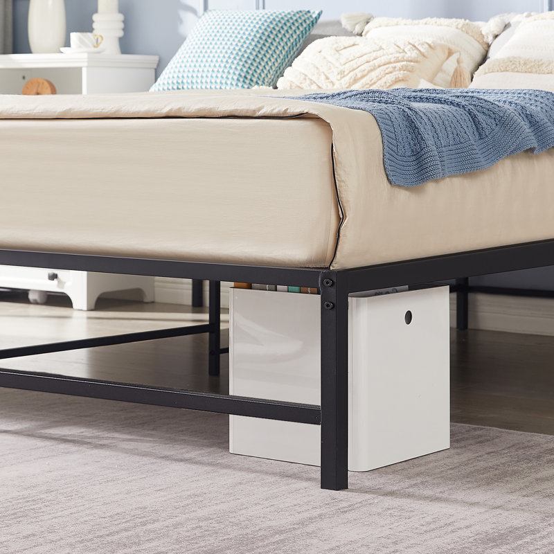 Mclea 14 Inch King Metal Bed Frame, Low Profile Platform Bed, Heavy Duty Steel Mattress Foundation, Noise-Free Support, No Box Spring Needed, Under Bed Storage, Easy Assembly