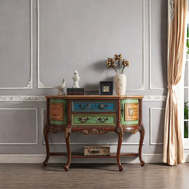 Armoire de couloir peinte à la main, H 37,4 po x l 47,2 po x P 15,7 po