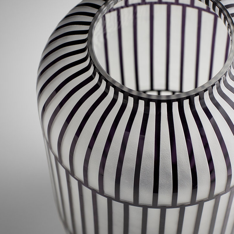 Lined Up Glass Table Vase, 13.5" H x 9" W x 9" D