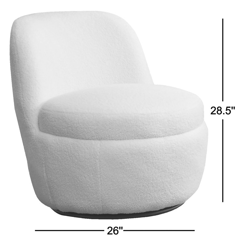 Fauteuil demi-tonneau de 26 po Annielise, 100 % polyester bleu
