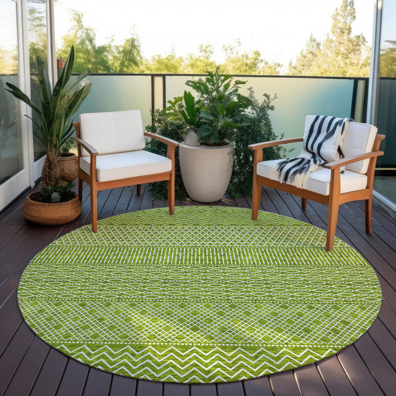 Tisdell Area Rug with Non-Slip Backing, Round 8'