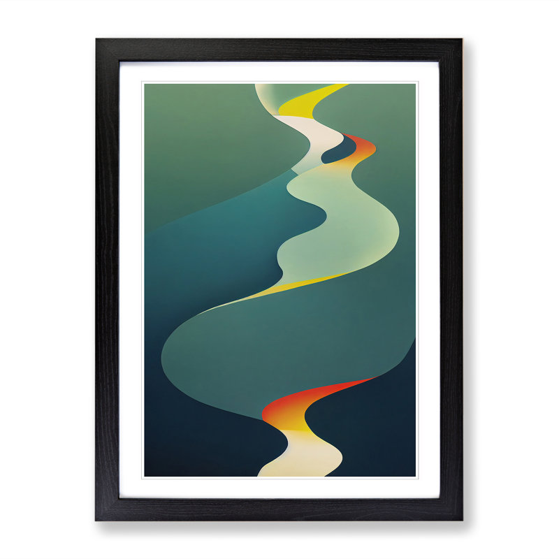 Stream Abstract Vol.2 - Single Picture Frame Print, Black, 64cm H x 46cm W x 2cm D