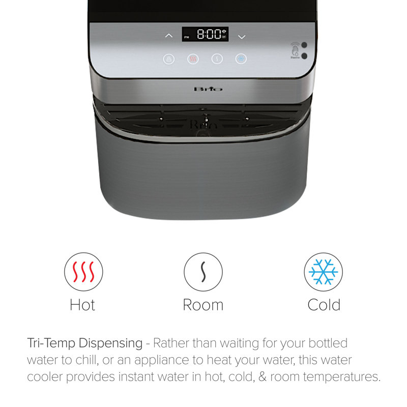 Brio Free Standing Bottom Loading Electric Water Dispenser, Stainless Steel