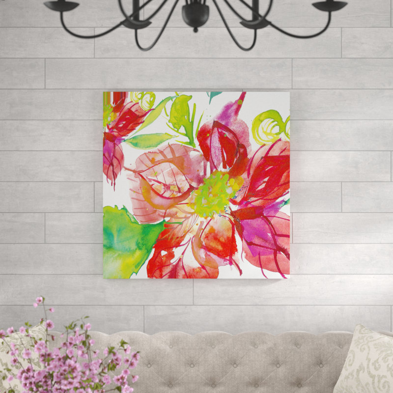 Reproduction d’art sur toile, "poinsettia Pretty III" par Kristy Rice, H 36 po x l 36 po x P 1,25 po