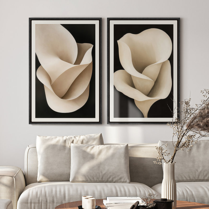 Art mural encadré sur toile, rétro muraux abstraits pour chambre à coucher, Noir, H 24 po x l 16 po