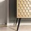 Buffet Mid-Century moderne 63 po - 5 pieds de support et 4 tablettes réglables - Armoire de rangement pour l'entrée ou le salon - Chêne-1732973262