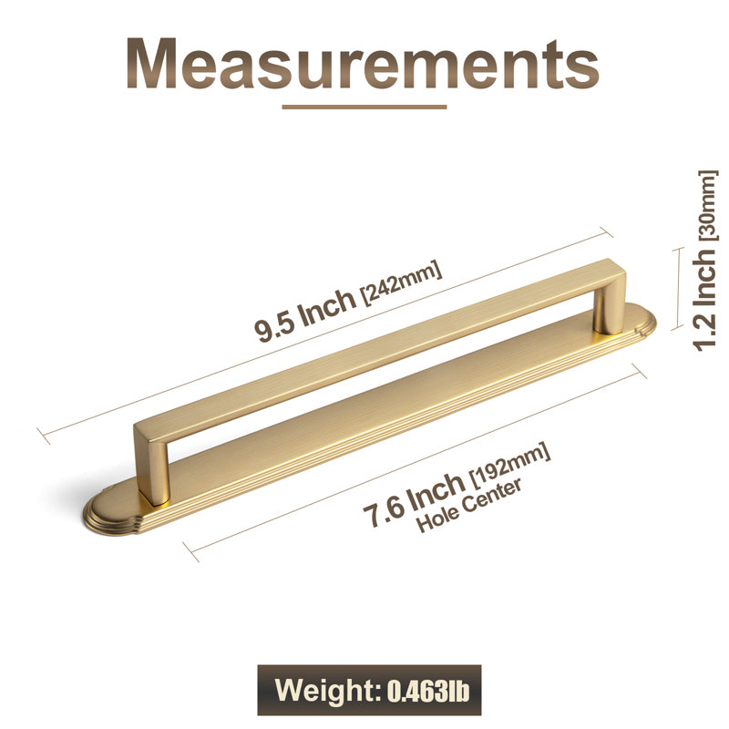 Classical Bar Pull With Backplate(G014) Multipack, 7 3/5", Champagne Bronze
