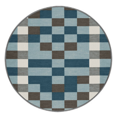 Machine Washable Botanical Brown Area Rug