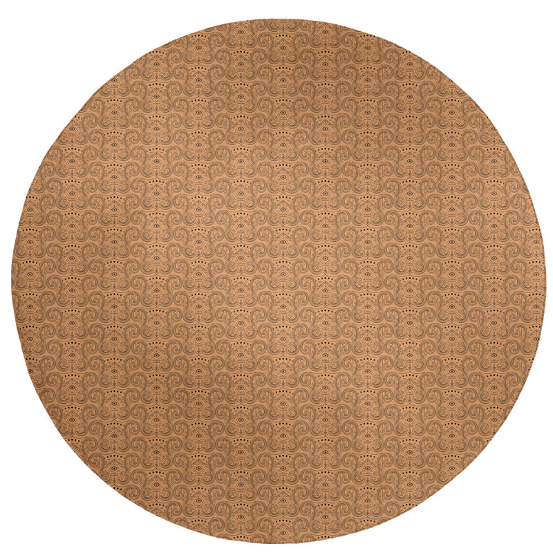 Chenille Paisley Indoor Rug, Round 5'