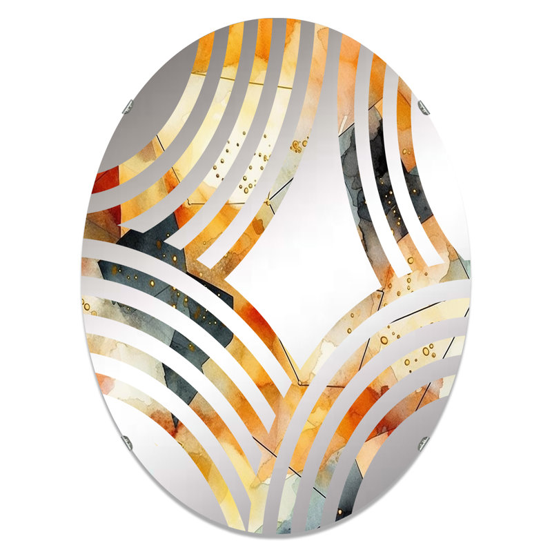 Vibrant Hues Of Scandinavia Artwork V - Miroir décoratif Baptist Fan | Ovale, 29,5 po x 19,6 po