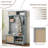 Casual Style Hall Tree Entryway Bench With Rattan Door Shelves And Shoe Cabinets
