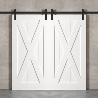 Paneled Manufactured Wood Painted Barn Door with Installation Hardware Kit -  Urban Woodcraft, 500W.40BD.XP.W-D