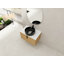 Meuble-lavabo mural de 76 cm (30 pouces) avec lavabo en céramique artistique, comptoir en pierre artificielle et design écologique pour les salles de bains modernes.