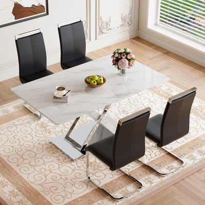 Glass Dining Table Set For 6