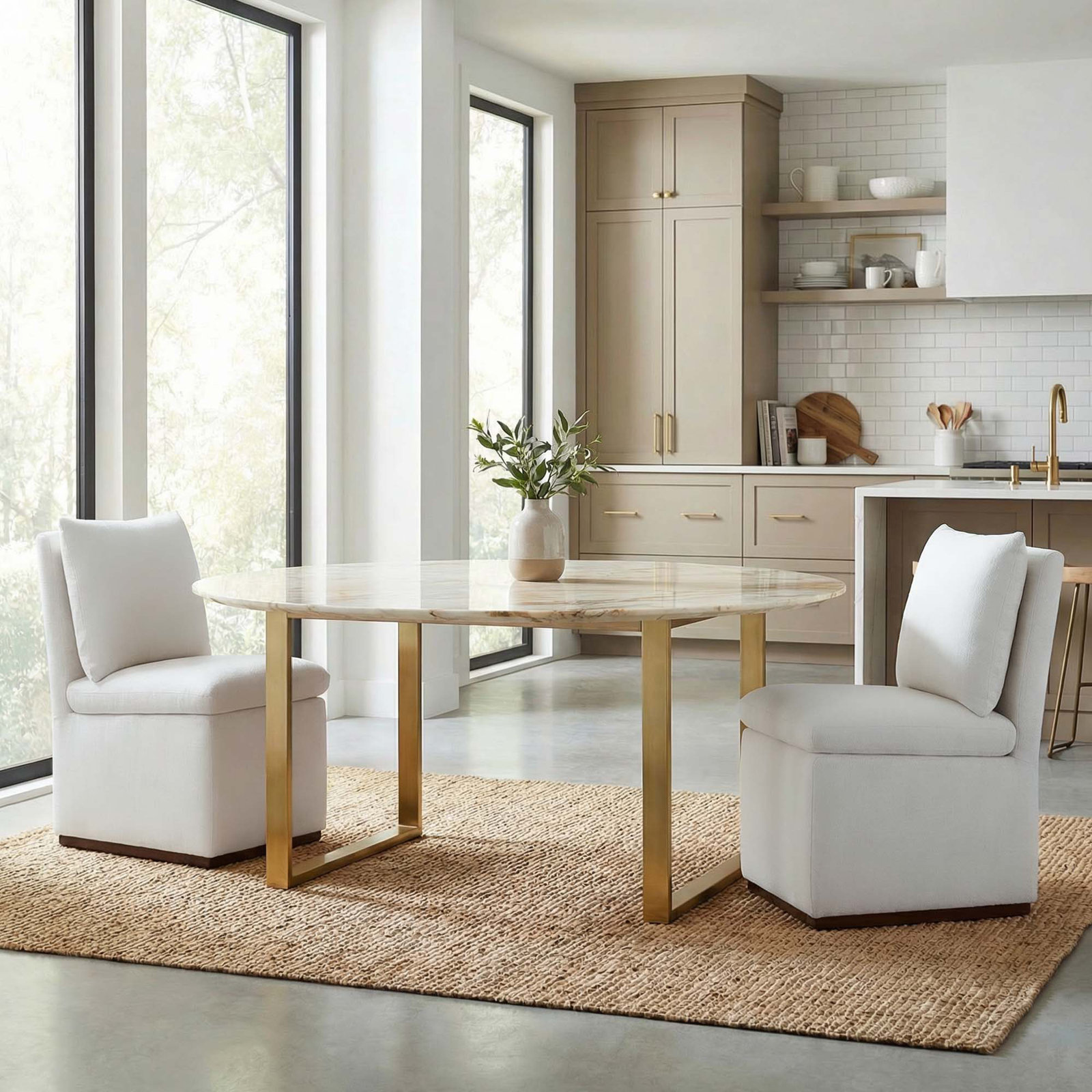 Bobbi Fabric Side Chair Dining Chair, Prestige Pearl Tweed
