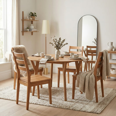 Berenike Rubberwood Solid Wood Dining Set