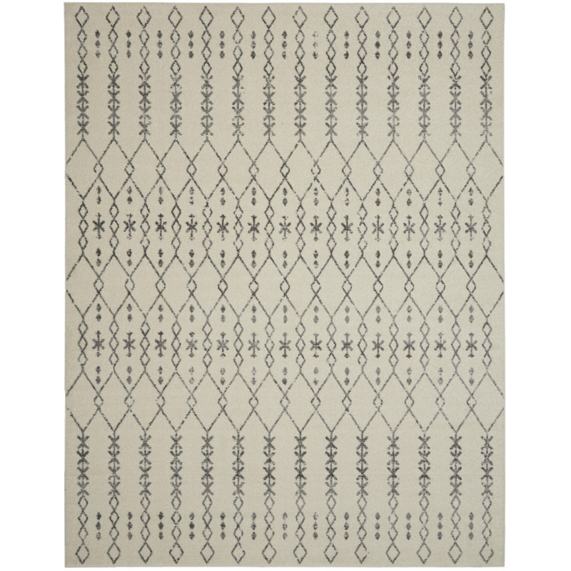 Tapis géométrique gris / beige Church Street, Rectangle 8 pi x 10 pi