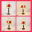 Lampe de table haute rose de 15 pouces, lampe florale décorative de style rétro avec ampoule
