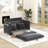 51" Convertible Sofa Bed With Storage Pockets & 2 Pillows, Modern 2-In-1 Folding Corduroy Fabric Loveseat For Small Spaces, Gray-529035560-529035562