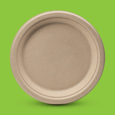 150 Pack 9 Inch White Compostable Paper Plates, , Heavy Duty Biodegradable Disposable Plates - Made of Eco-Friendly, Natural Sugarcane Bagasse