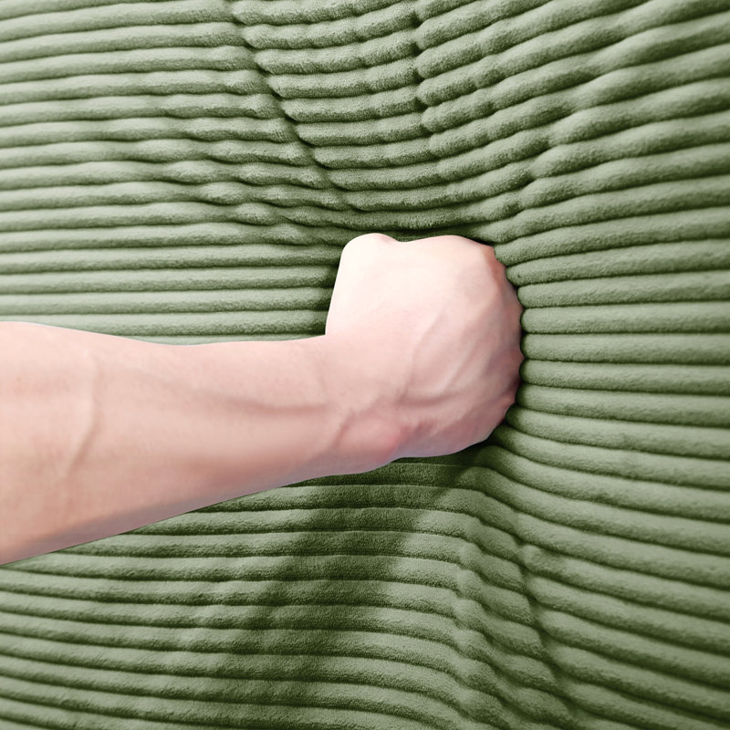 Repose-pieds en velours côtelé 28 ", Vert