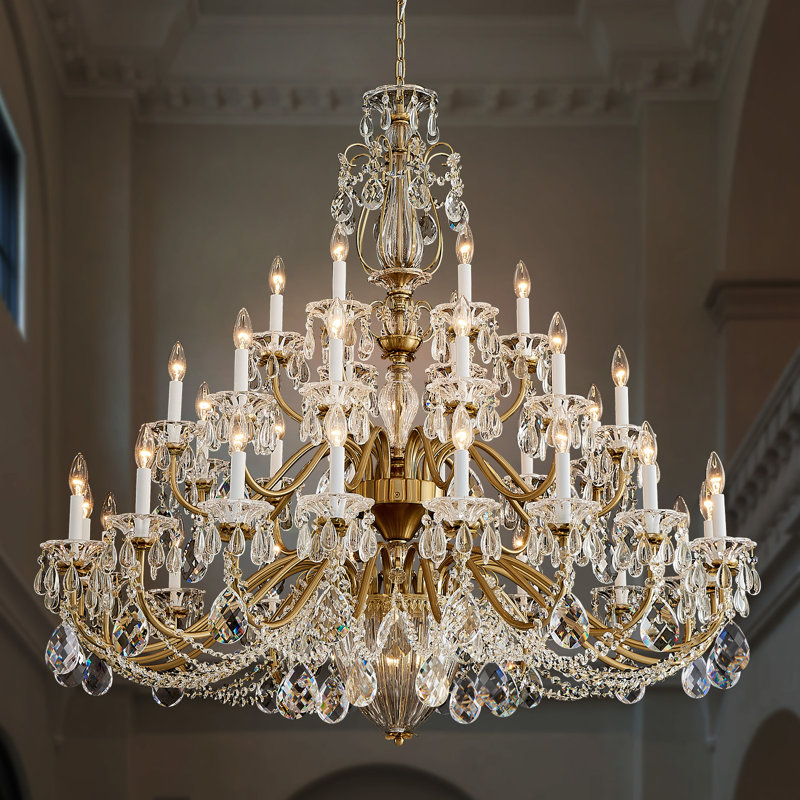 Lustre classique traditionnel à 38 lumières et 50 pouces, à intensité variable, D50"* H46.5"