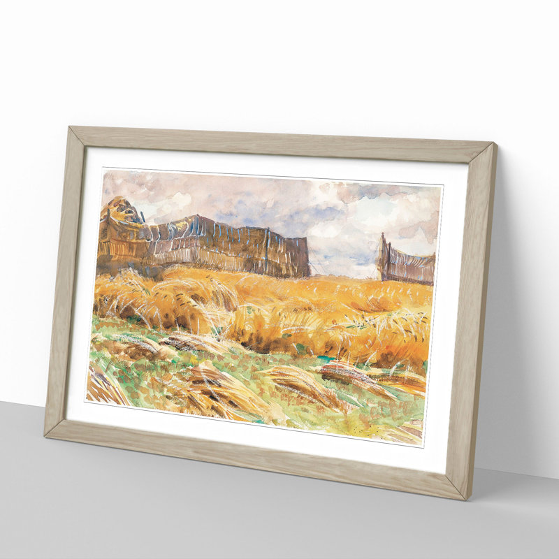 Field in France by John Singer Sargent - Framed Print, Oak Framed, 48cm H x 65cm W x 2cm D