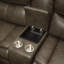 Canapé modulaire inclinable manuel en simili cuir Tavin avec console porte-gobelet