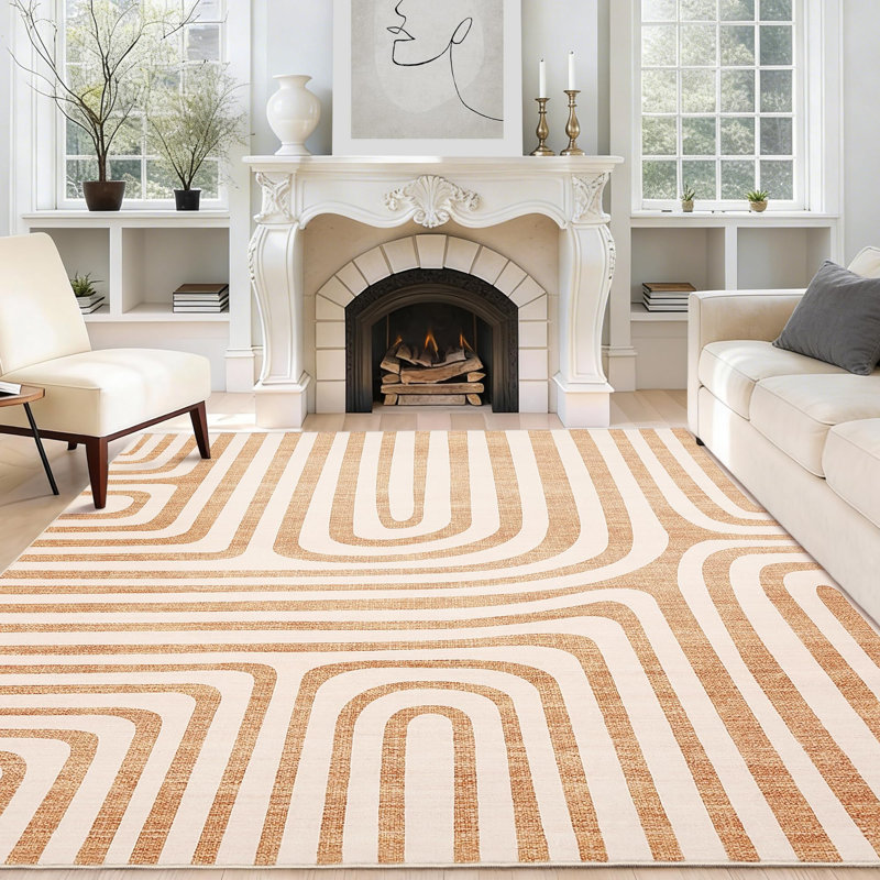 Area Rugs, Abstract Modern Washable Rugs, Non-Slip Low-Pile Soft Floor Carpet for Bedroom, Living Room, Dining Room