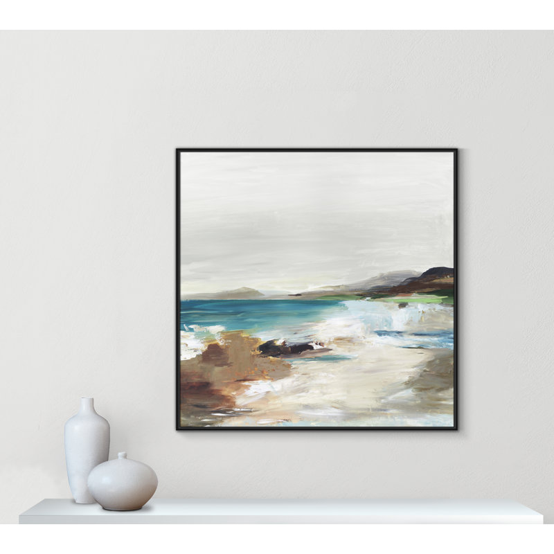 «Edan Calm Lake II» par Allison Pearce, reproduction sur toile flottante, Cadre noir, H 46,5 po x l 46,5 po
