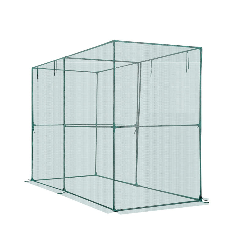 Tente d'extérieur de protection des plantes de 7,8 pi de hauteur - Cage de culture robuste avec porte à fermeture à glissière