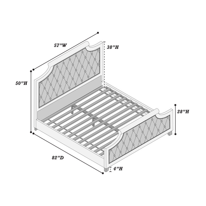 Samuliyyi Bed, Gray, Full