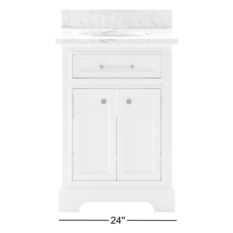 Derby 30'' W Single Vanity, White, 24"
