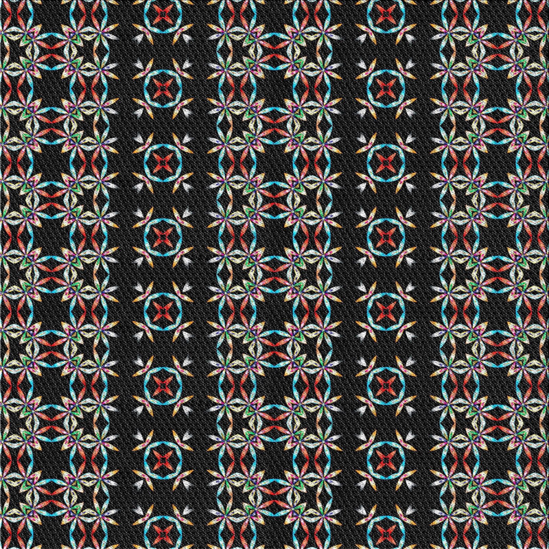 Tapis gris/noir tissé à la machine, Carré 5 pi