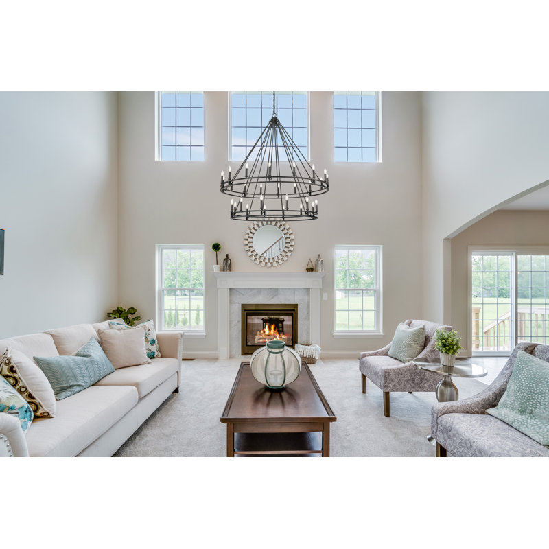 Geiser 28 Light Chandelier in Matte Black