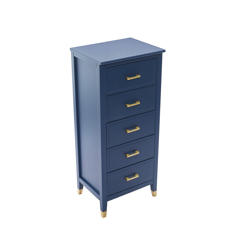 Olivette 5 - Drawer Chest of Drawers, Navy