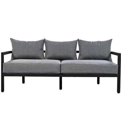 Ensemble de canapé d'extérieur en acier U_Style pour plusieurs personnes avec table basse, sièges de patio imperméables et antirouille, coussins résistants aux rayons UV pour le jardin, la pelouse et la cour