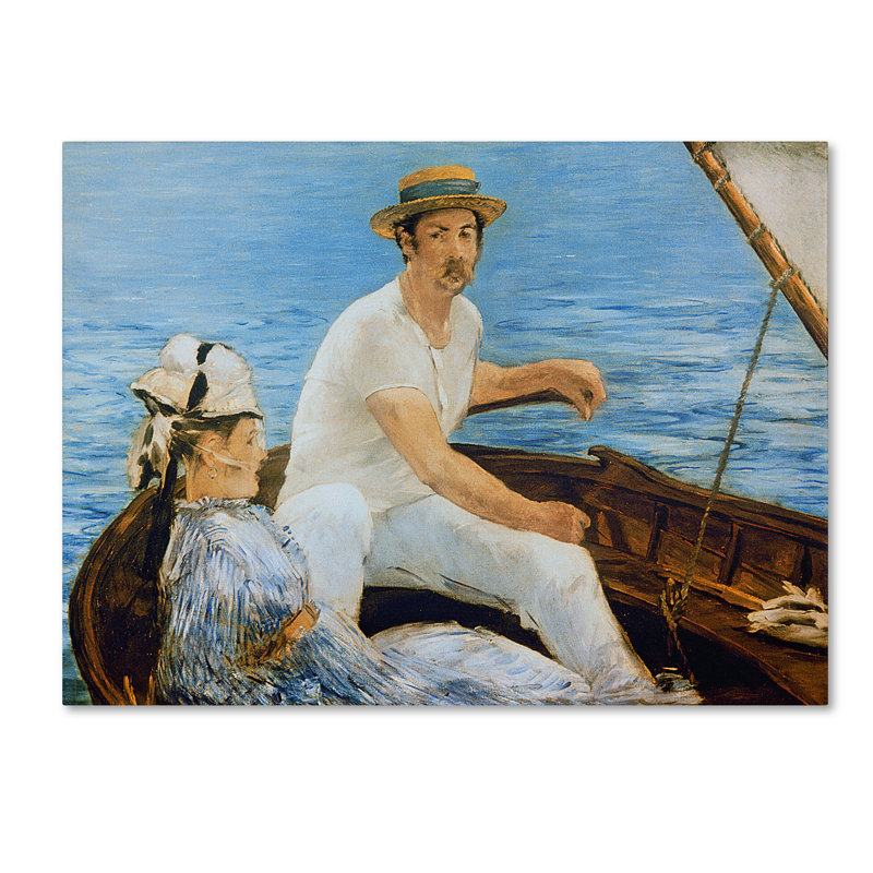 «Boating 1874» par Edward Manet - reproduction d'art sur toile, H 14 po x l 19 po x P 2 po