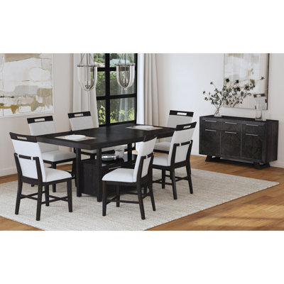 Pinnacle Counter Height Dining Set In Charcoal-Table And Chairs