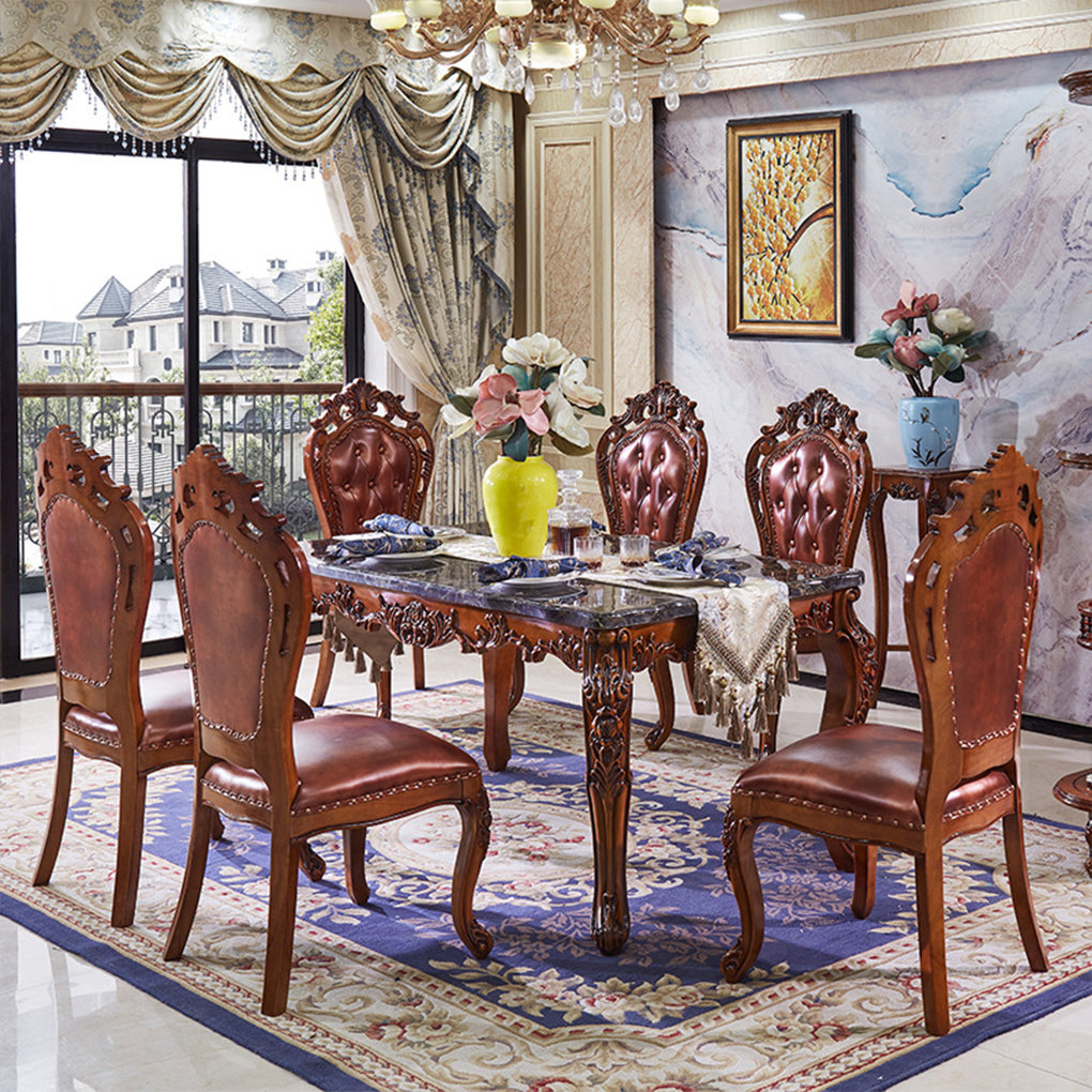 Jihagao Luxury Rectangular Marble Dining Table Sets | Wayfair