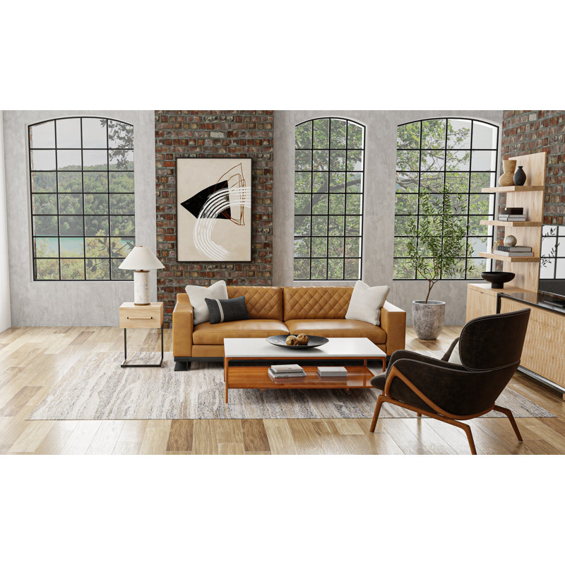 Handmade Gray Abstract Wool and Viscose Rectangular Rug