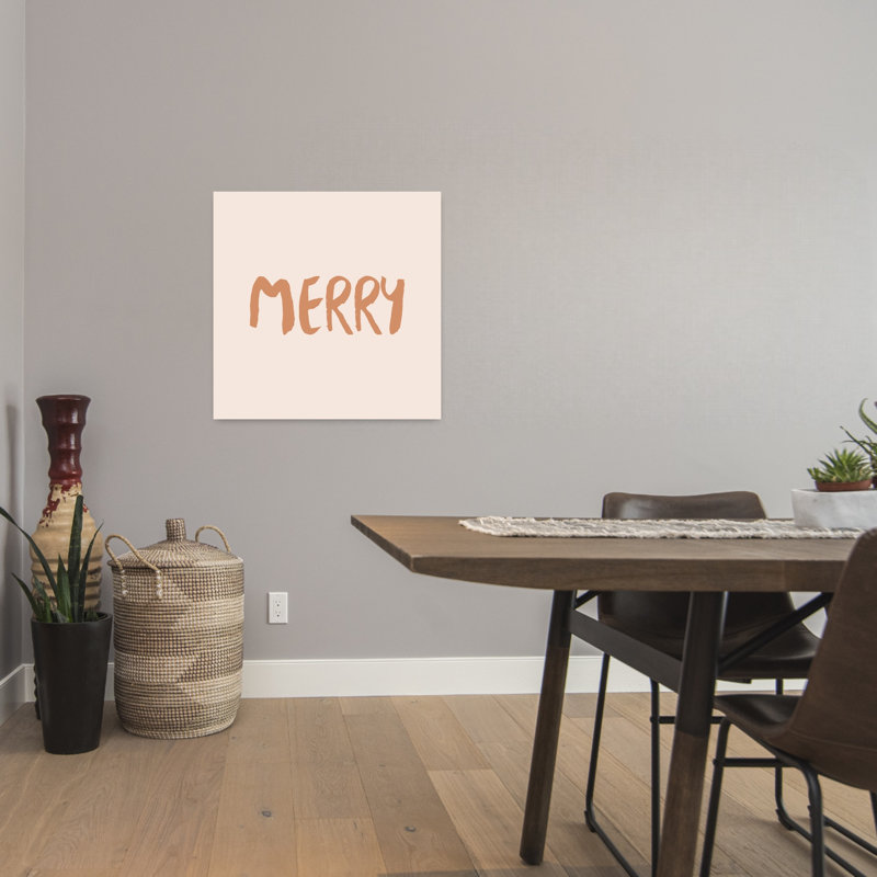 Festive Merry, typographie abstraite, impression d'art mural contemporain, 24" H x 24" W