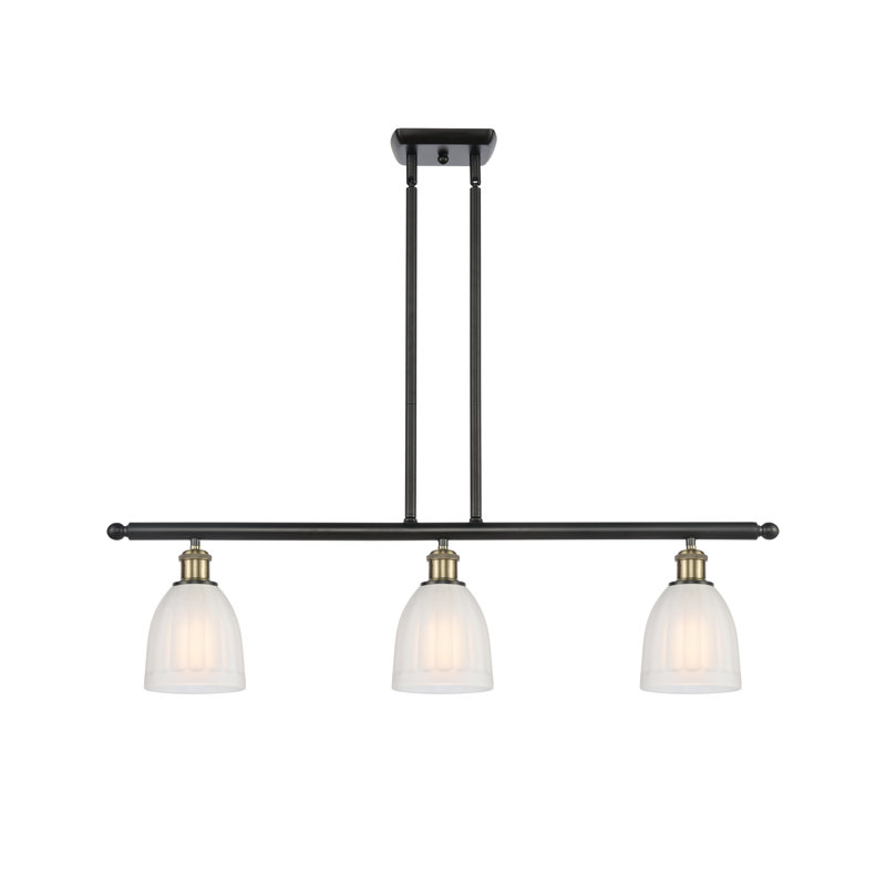 Luminaire suspendu en dôme à 3 lumières pour îlot de cuisine Dunder, Ampoule non incluse, Laiton antique noir
