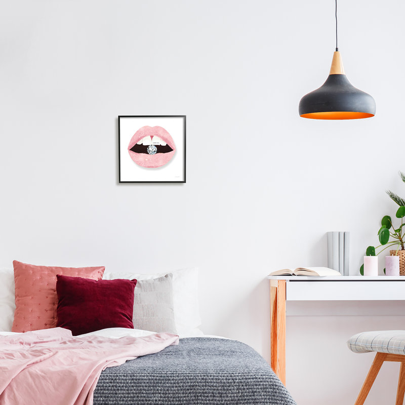 Shine On Glam Lips, Giclée encadrée noir minuit, H 12 po x l 12 po x P 1,5 po