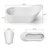 SwanLounge 70.5"×30" Freestanding Solid Surface Stone Resin Bathtub, Deep Soaking Tub With Overflow, Pop-up Drain