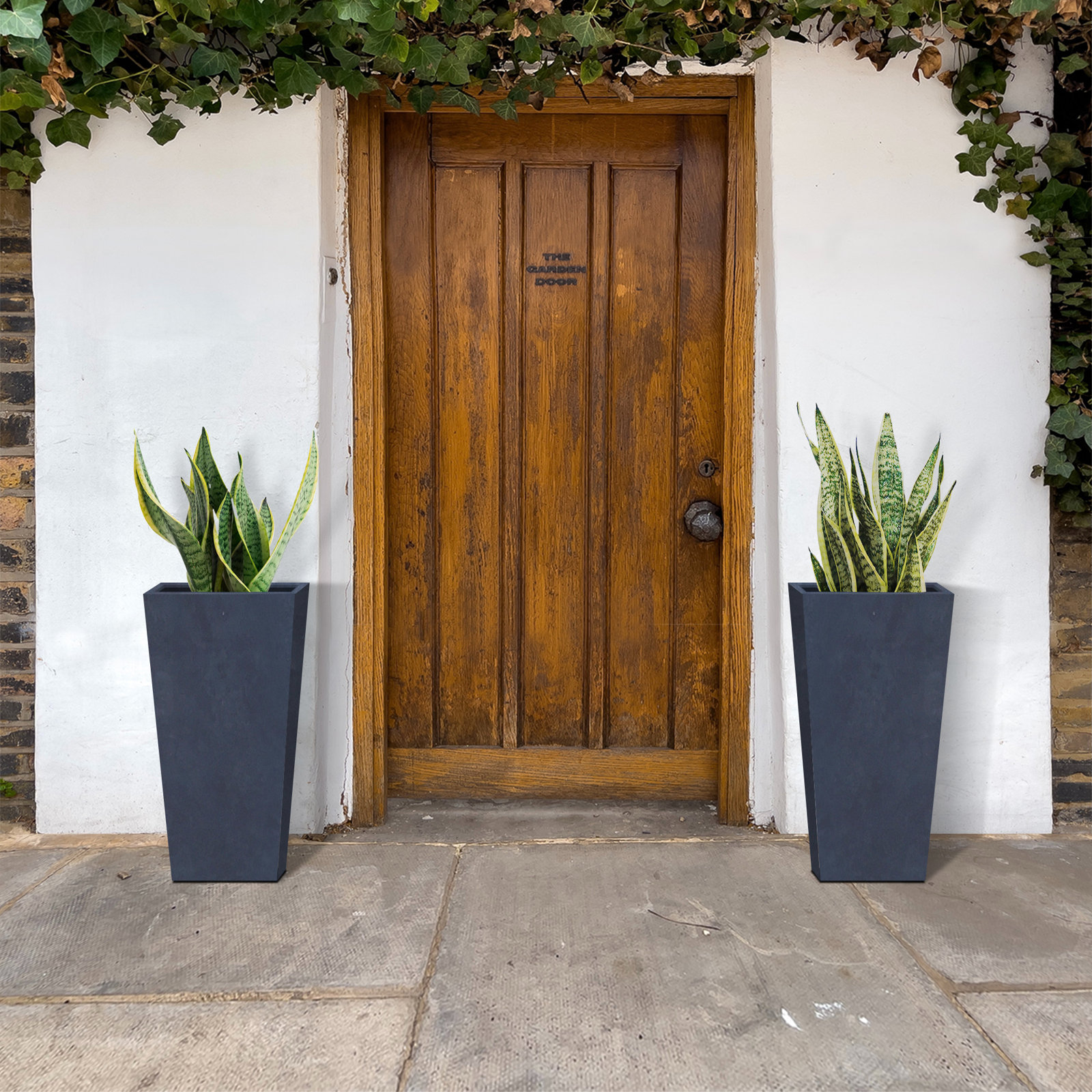 Tali 13" Rectangular Pot Planter, Charcoal, 2