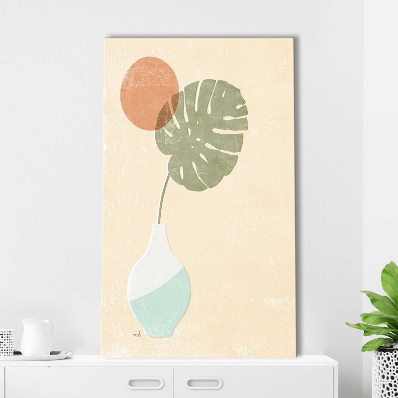 Sun Palm I Mint - Peinture, L 18 po x H 30 po, Toile tendue