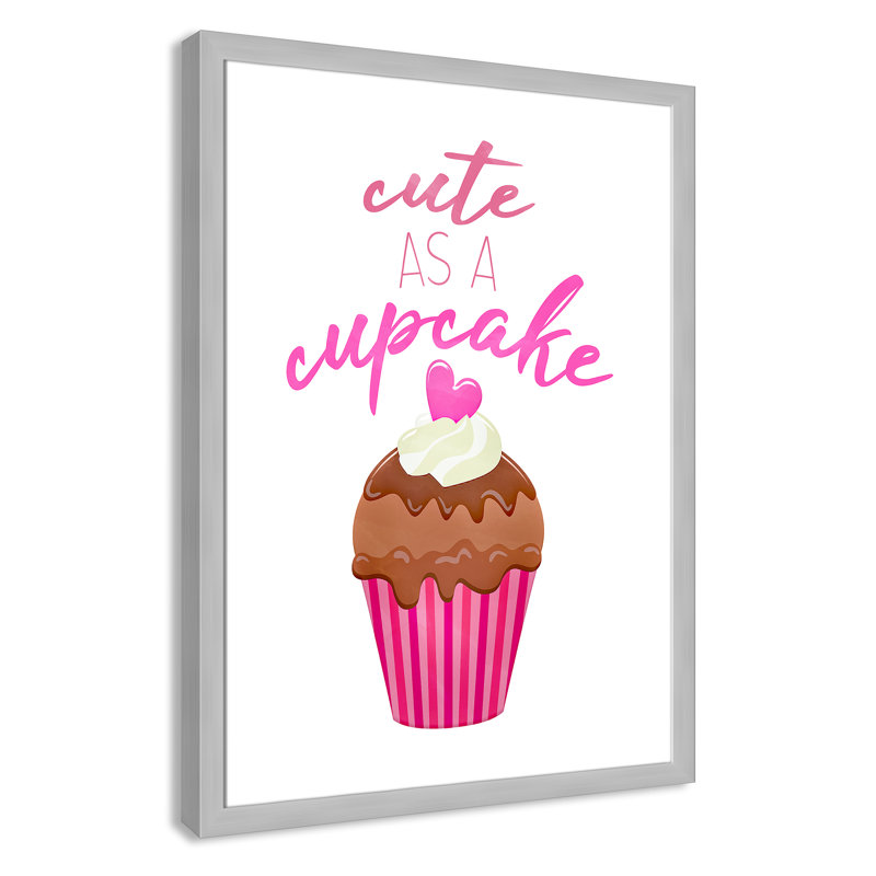 Mignon comme un petit gâteau Mignon comme un petit gâteau, H 36,5 po x l 26,5 po x P 0,63 po, Cadre argenté